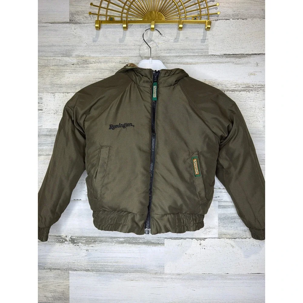 Remington Reversible Jacket Boys 4/5 Camo Real Tree Insulated Gorpcore EUC